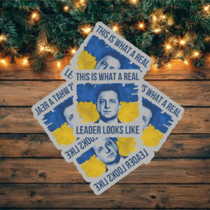 This Is What A Real Leader Looks Like, Volodymyr Zelensky Support Ukraine Sticker ,Car Magnets